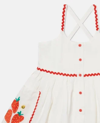 Ängelsvansbroderad ärmlös klänning