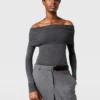 Off-shoulder-tröja med långa ärmar