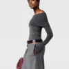 Off-shoulder-tröja med långa ärmar