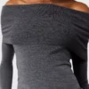 Off-shoulder-tröja med långa ärmar