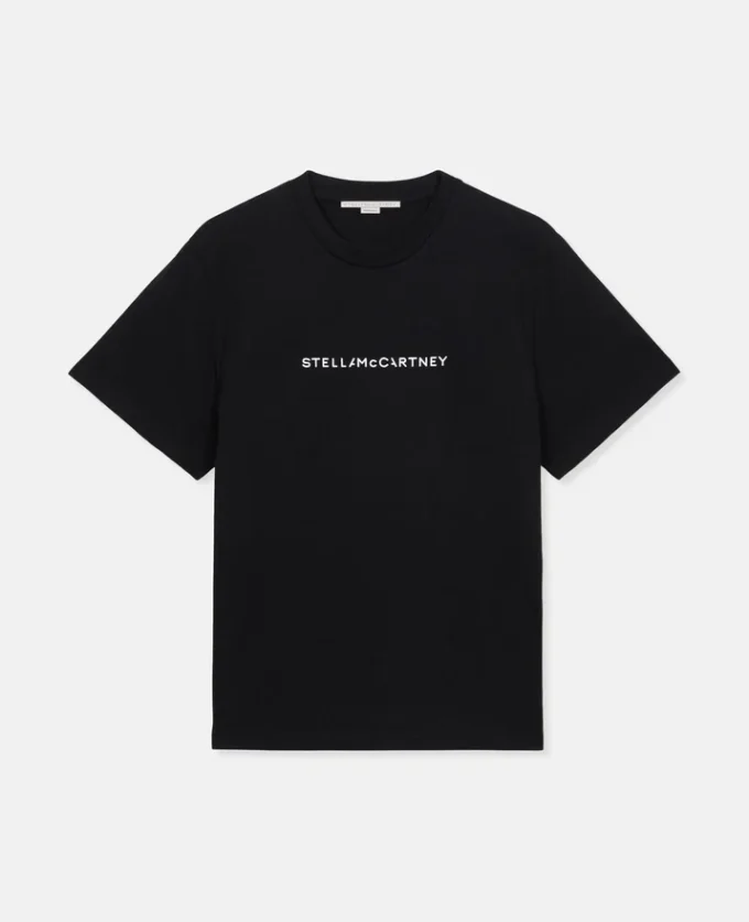 Oversized bomullst-shirt med logotyp