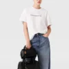 Oversized bomullst-shirt med logotyp