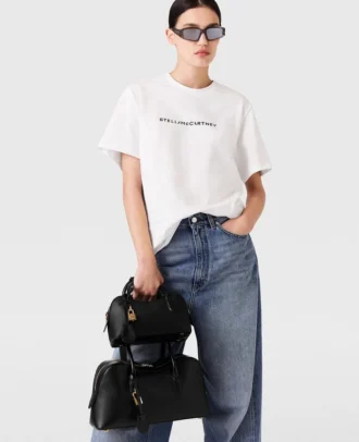 Oversized bomullst-shirt med logotyp