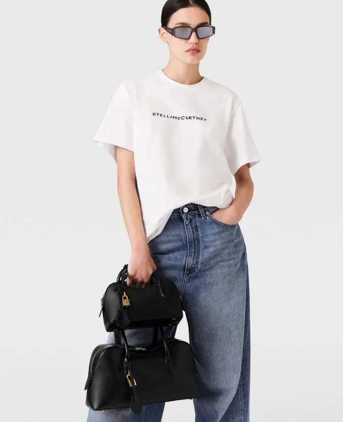 Oversized bomullst-shirt med logotyp