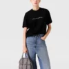 Oversized bomullst-shirt med logotyp