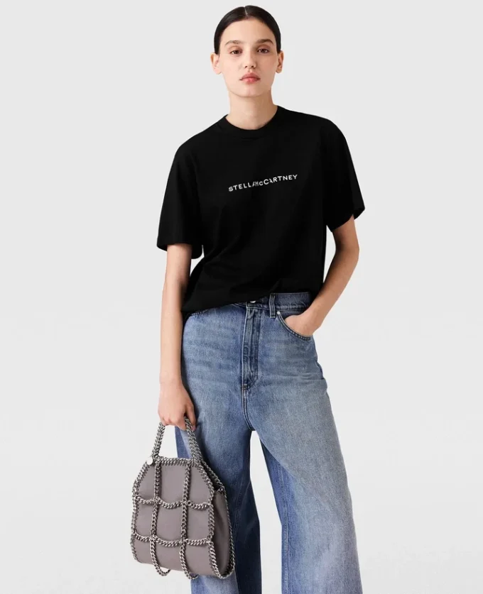 Oversized bomullst-shirt med logotyp