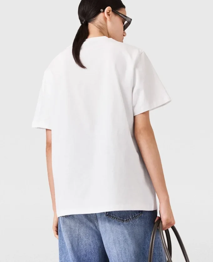 Oversized bomullst-shirt med logotyp