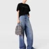 Oversized bomullst-shirt med logotyp