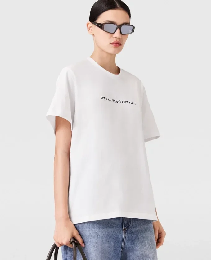 Oversized bomullst-shirt med logotyp