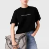 Oversized bomullst-shirt med logotyp