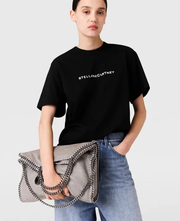Oversized bomullst-shirt med logotyp