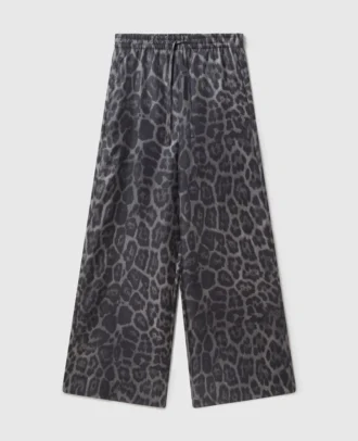 Oversized byxor med dragsko och leopardmönster Oversized byxor med dragsko och leopardmönster