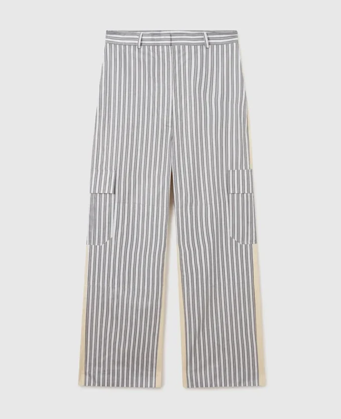 Oversized cargo-byxor med blandade ränder Oversized cargo-byxor med blandade ränder