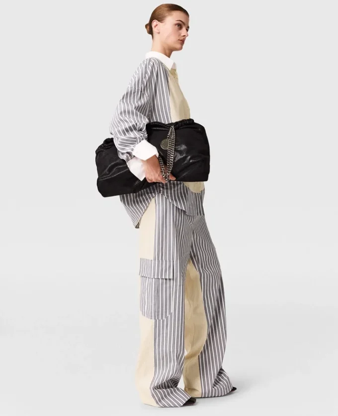 Oversized cargo-byxor med blandade ränder Oversized cargo-byxor med blandade ränder