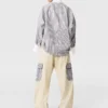 Oversized skjorta med blandade ränder Oversized skjorta med blandade ränder