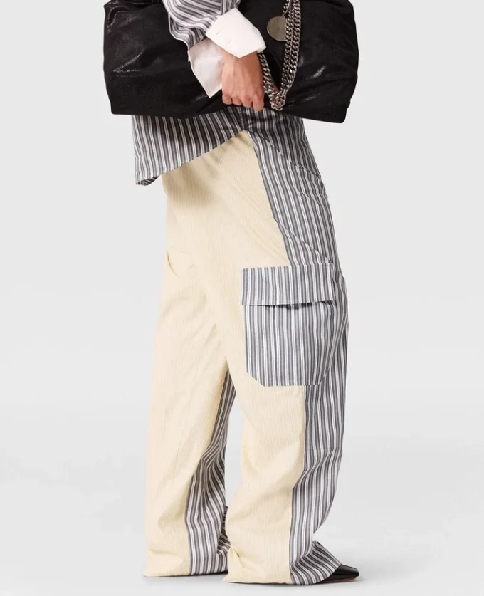 Oversized cargo-byxor med blandade ränder Oversized cargo-byxor med blandade ränder