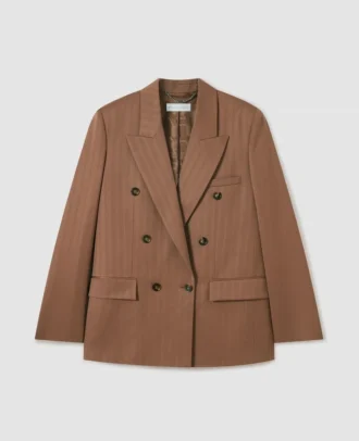 Oversized dubbelknäppt kavaj med smala ränder