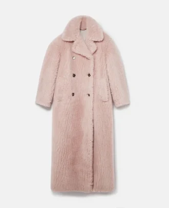 Oversized lång kappa i plysch