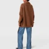 Oversized ribbad V-ringad kofta Oversized ribbad V-ringad kofta