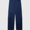 Oversized satin-cargobyxor