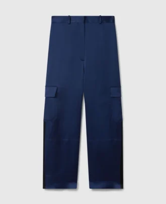 Oversized satin-cargobyxor