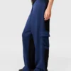 Oversized satin-cargobyxor