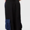 Oversized satin-cargobyxor