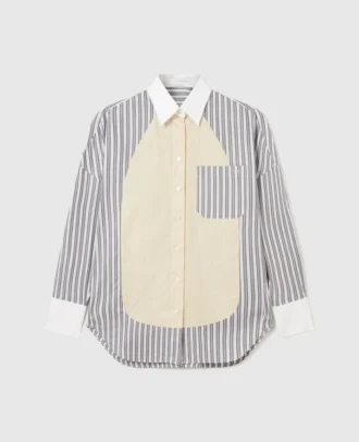 Oversized skjorta med blandade ränder