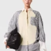 Oversized skjorta med blandade ränder Oversized skjorta med blandade ränder