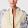 Oversized skjorta med blandade ränder Oversized skjorta med blandade ränder