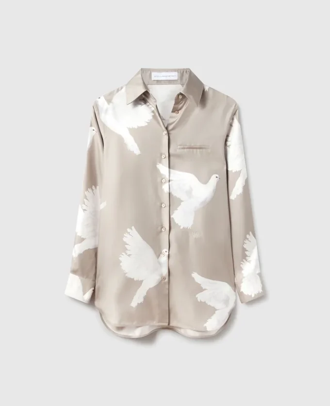 Oversized skjorta med duvtryck Oversized skjorta med duvtryck