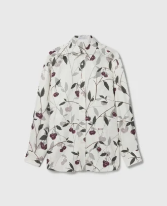 Oversized skjorta med körsbärsmönster