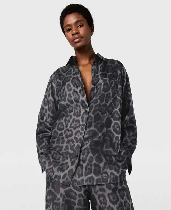 Oversized skjorta med leopardmönster Oversized skjorta med leopardmönster