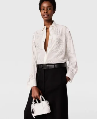 Oversized skjorta med leopardmönster