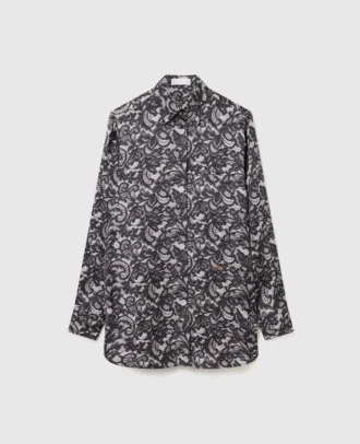 Oversized skjorta med spetsmönster Oversized skjorta med spetsmönster