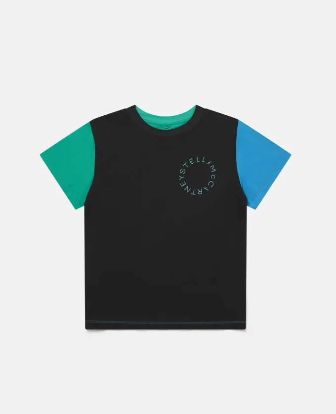 Oversized T-shirt i bomull med färgblock Oversized T-shirt i bomull med färgblock