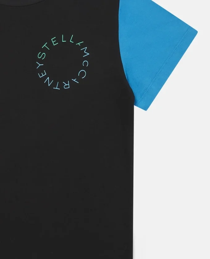 Oversized T-shirt i bomull med färgblock Oversized T-shirt i bomull med färgblock