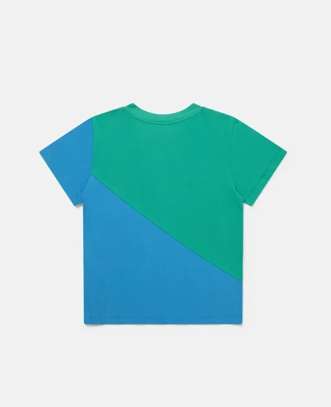 Oversized T-shirt i bomull med färgblock Oversized T-shirt i bomull med färgblock