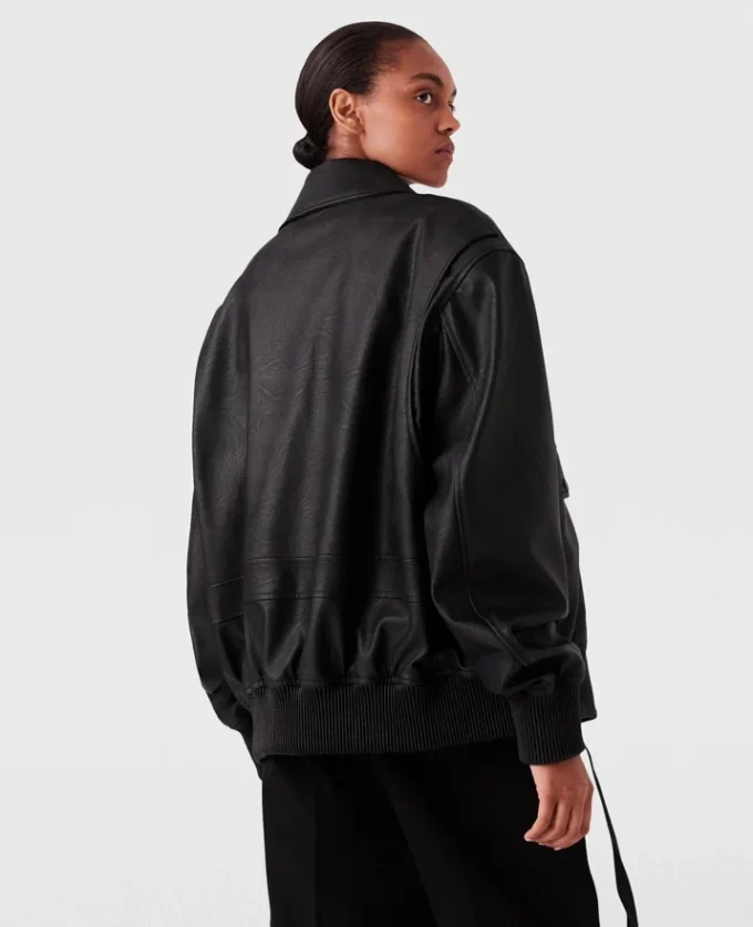 Oversized vegansk bomberjacka Oversized vegansk bomberjacka