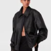 Oversized vegansk bomberjacka Oversized vegansk bomberjacka