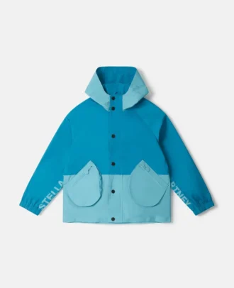 Parkas med huva i färgblock