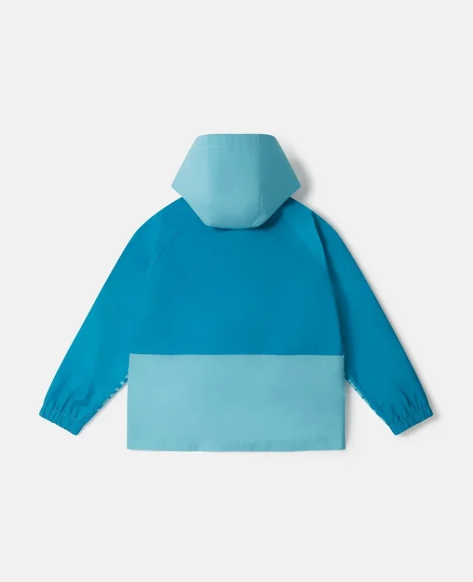 Parkas med huva i färgblock