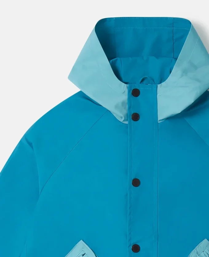 Parkas med huva i färgblock