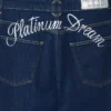 Platinum Dream broderade jeans med rak ben och medelhög midja