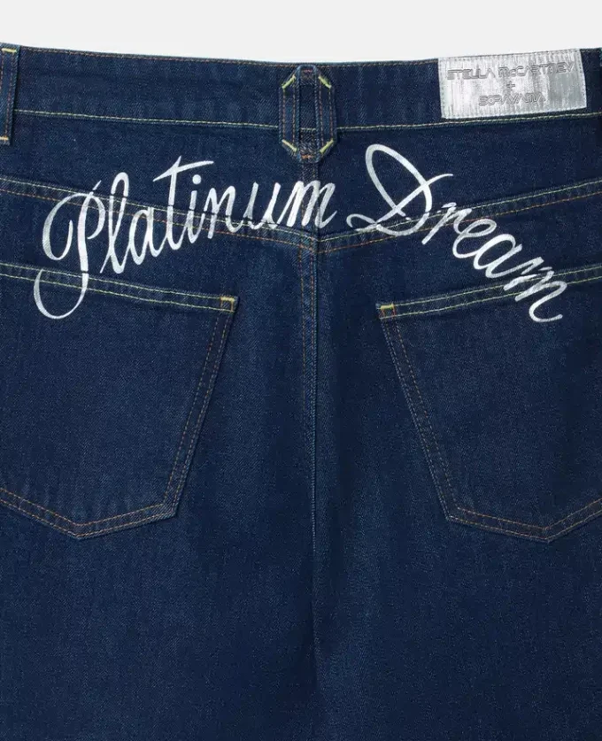 Platinum Dream broderade jeans med rak ben och medelhög midja