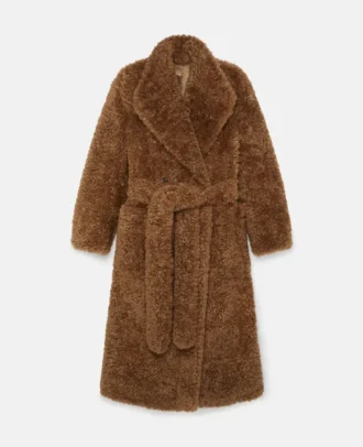 Plush Teddy Coat med bälte