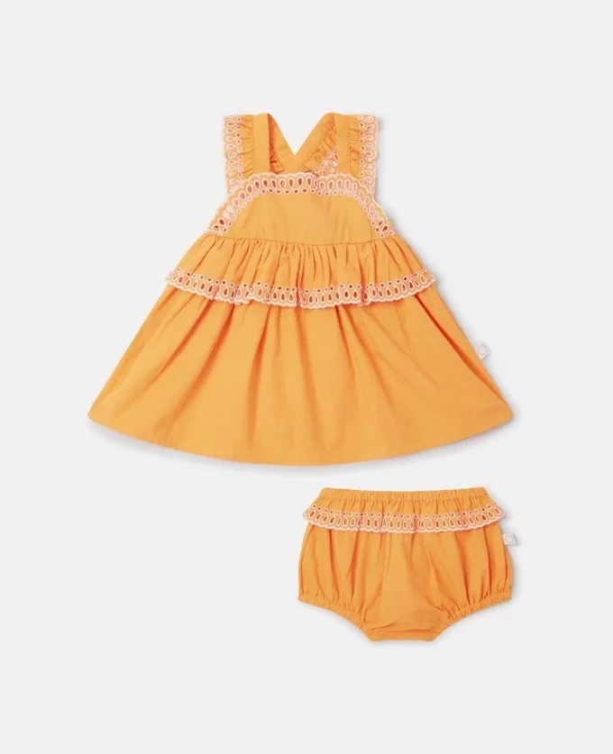 Popeline-klänning och bloomers-set