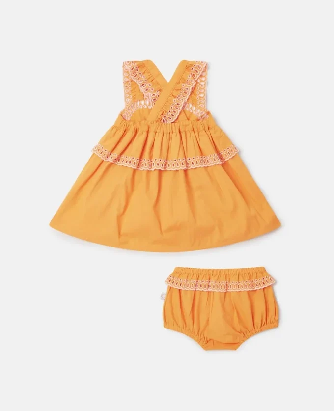 Popeline-klänning och bloomers-set