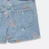 Randiga denimshorts med rosetttryck Randiga denimshorts med rosetttryck