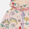 Regnjacka med huva och blommönster